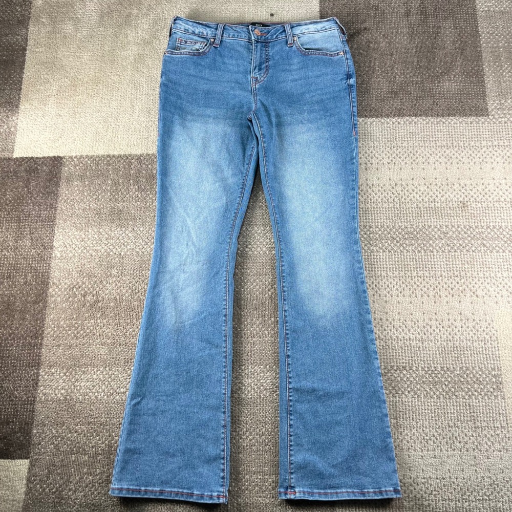 True Religion Becca Mid Rise Bootcut Jeans Blue Stretch Denim Boho Womens 29